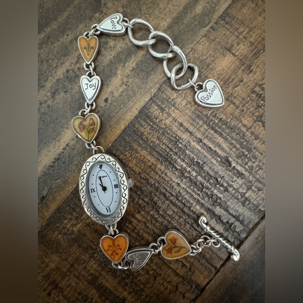 Brighton Silver Heart Charm Bracelet Watch